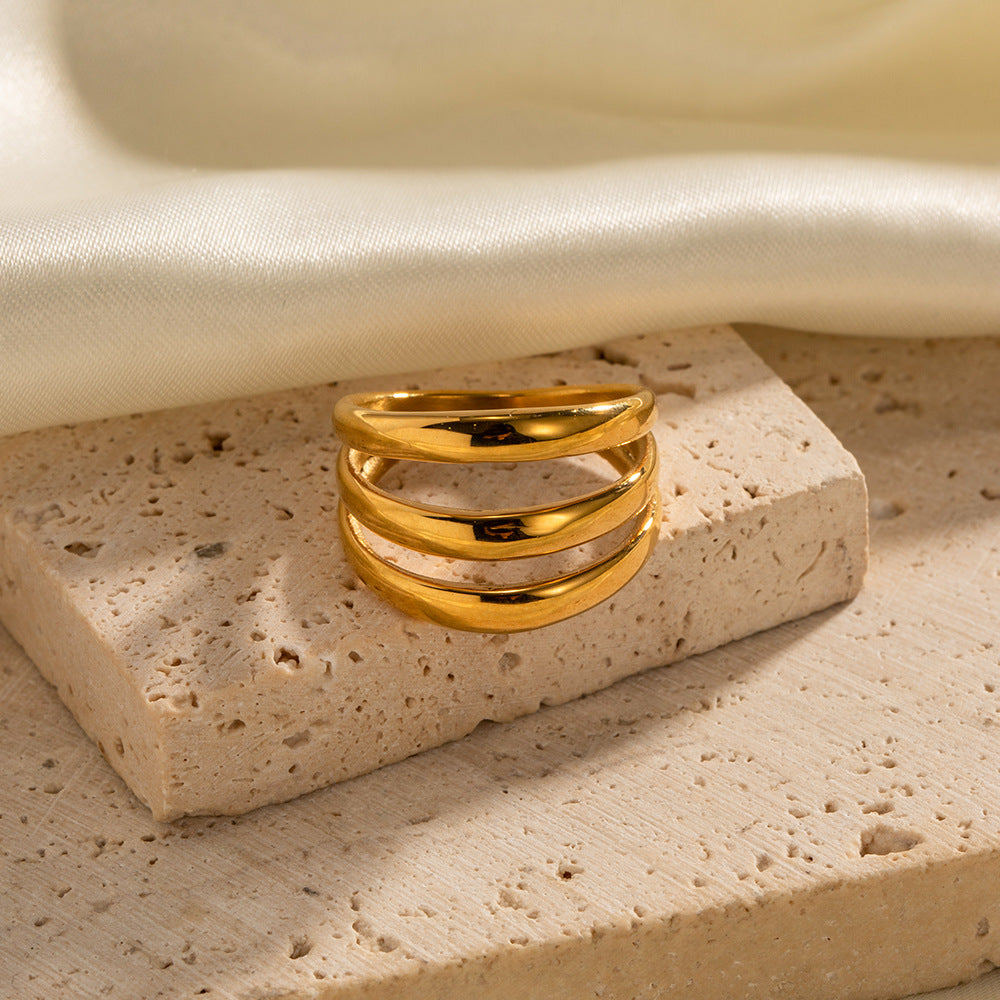 Anel Elodie Banhado a ouro 18k