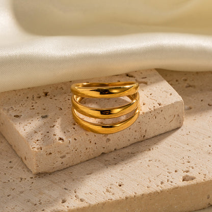 Anel Elodie Banhado a ouro 18k