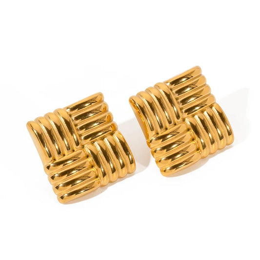 Brincos Saphine banhados a ouro 18k