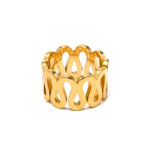 Anel Noémie banhado a ouro 18k
