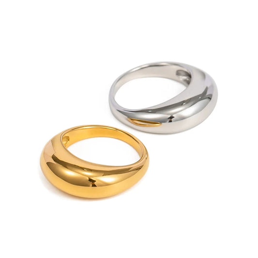 Anel Anna banhado a ouro 18k