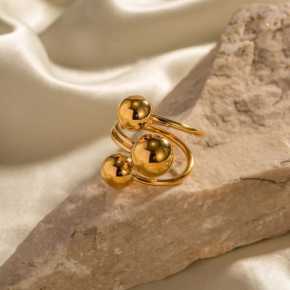 Anel Orielle banhado a ouro 18k