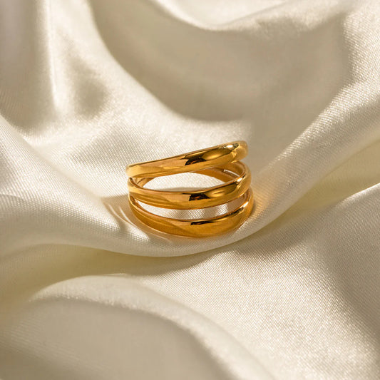 Anel Elodie Banhado a ouro 18k